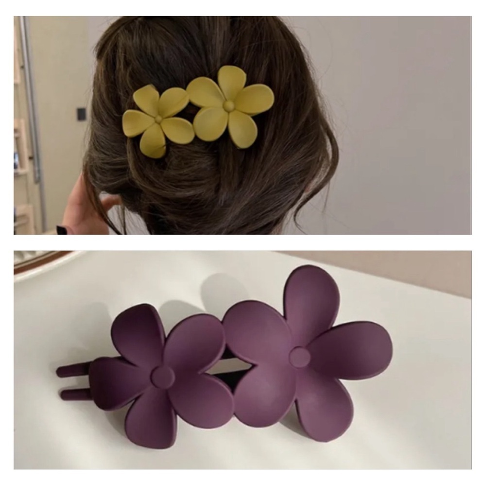 Acrylic floral hair clip